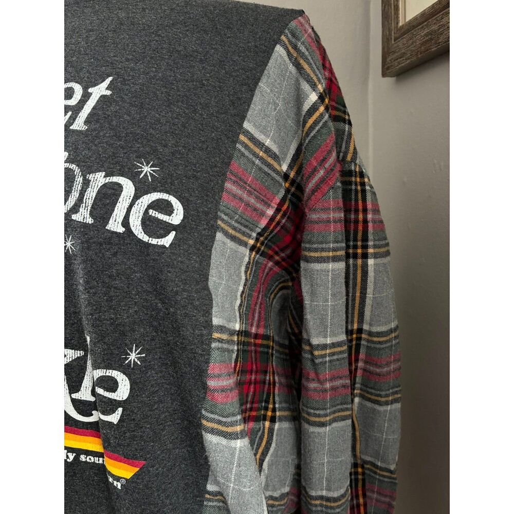 Never Let Anyone Dull Your Sparkle Reworked Flannel Tshirt - Picture 3 of 5